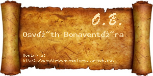 Osváth Bonaventúra névjegykártya
